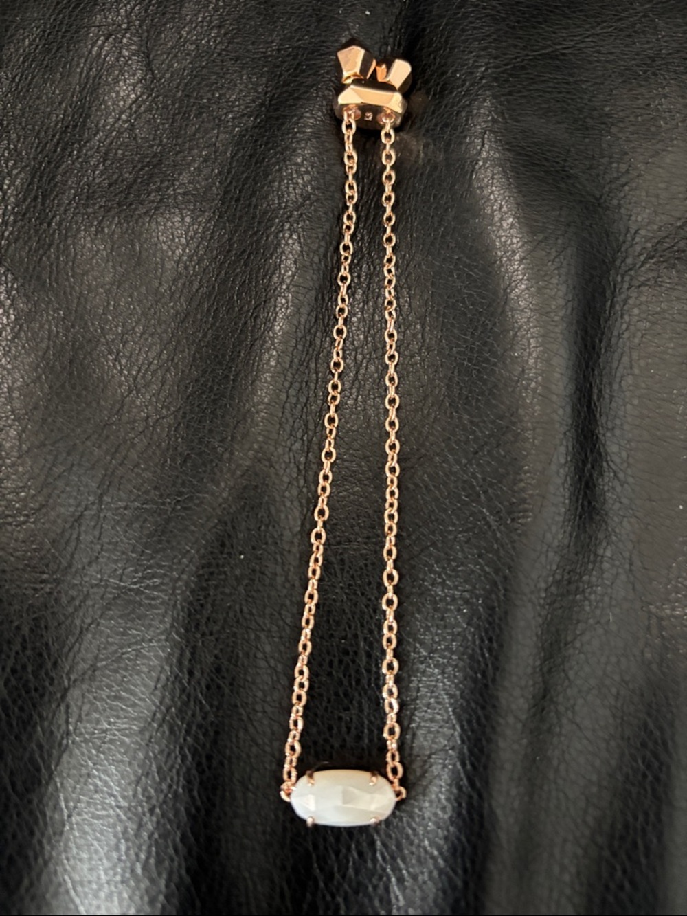 Kendra Scott Elana Rose Gold Chain Adjustable Bracelet with Oval Moonstone